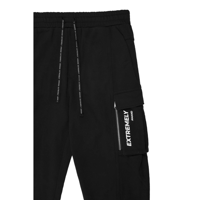 Quần Nỉ Amand Printed Pocket Cargo Pant - Black