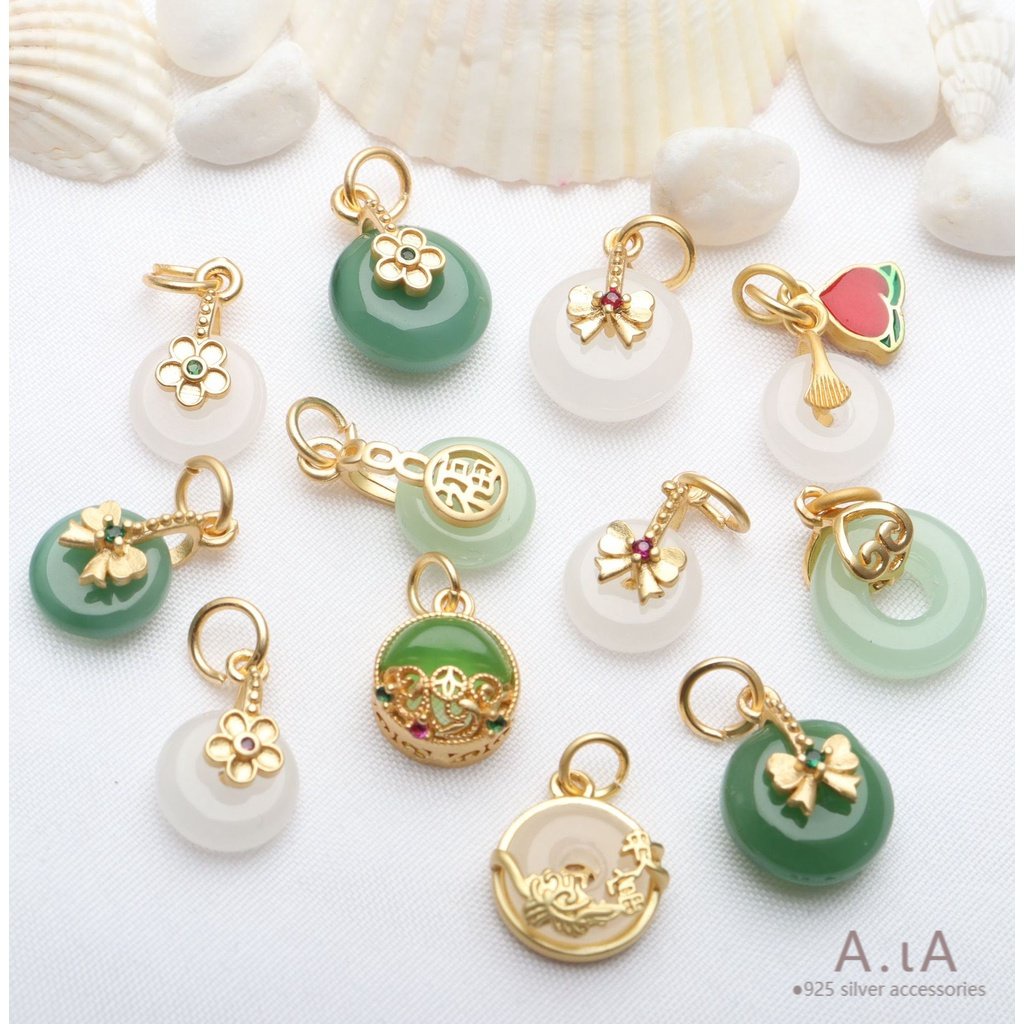 █diy゜14k●Set 1 Gói 5 Mặt Dây Chuyền Bằng Hợp Kim Mạ Vàng diy An Toàn