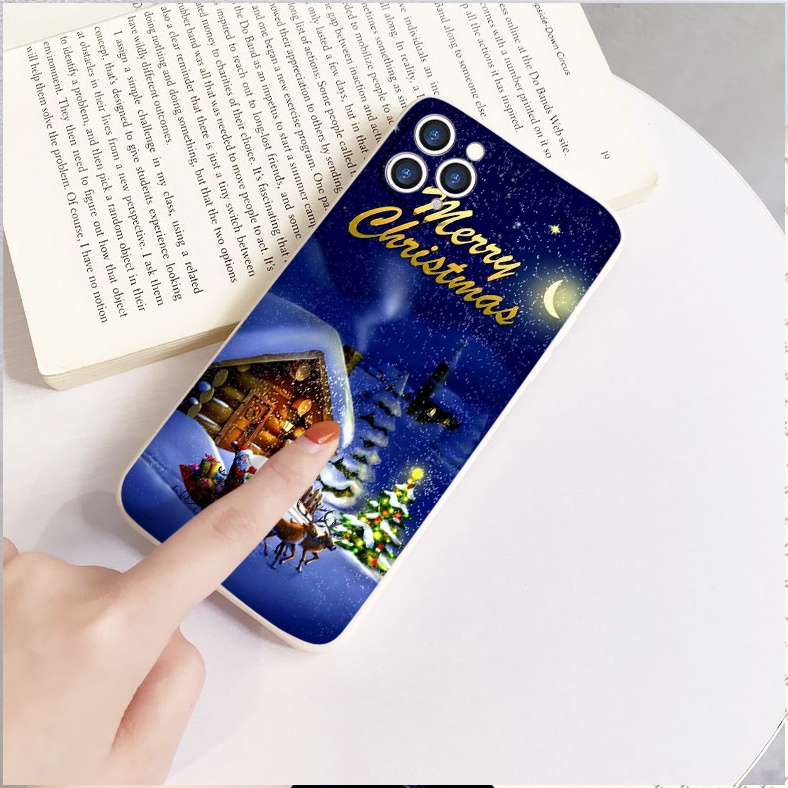 Ốp iphone cạnh vuông quả cầu tuyết bảo vệ cam cho 6/6splus/7/7plus/8/8plus/x/xr/xs/11/12/13/14/pro/max/plus/promax