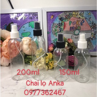 Chai nhựa đựng xịt khoáng, xịt mọc tóc, nước xịt phòng chai pet 150ml, 200ml trong phun sương