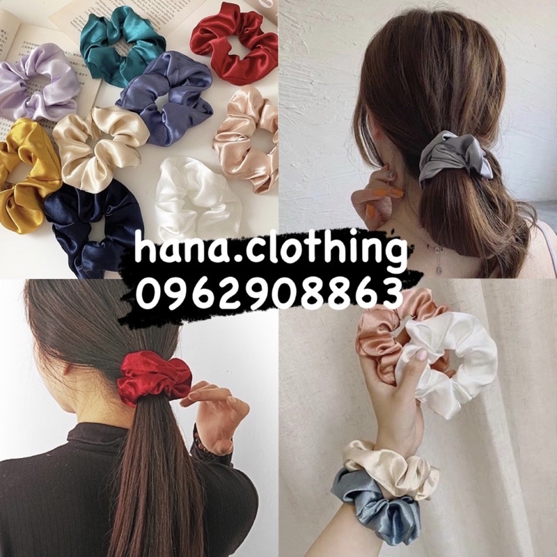 Dây Buộc Tóc Scrunchies Vải Lụa Latin Xinh Xắn Nàng Thơ Tiểu Thư 🌸