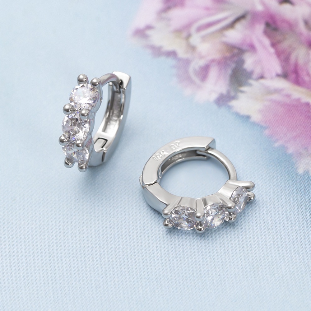 HUGGIES Khuyên Tai Tròn Hình Bướm Đính Đá 8 / 11mm Sang Trọng Cho Nữ