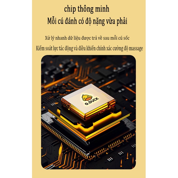 Súng massage G.DUCK, Súng Fascia mini, 4 đầu 12 chế độ rung, Máy mát xa cầm tay cao cấp - Giảm căng cơ và giảm mỏi vai