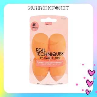 Set mút trang điểm tán kem nền Real Techniques Miracle Complexion Sponge trang điểm mềm mại, tiện dụng