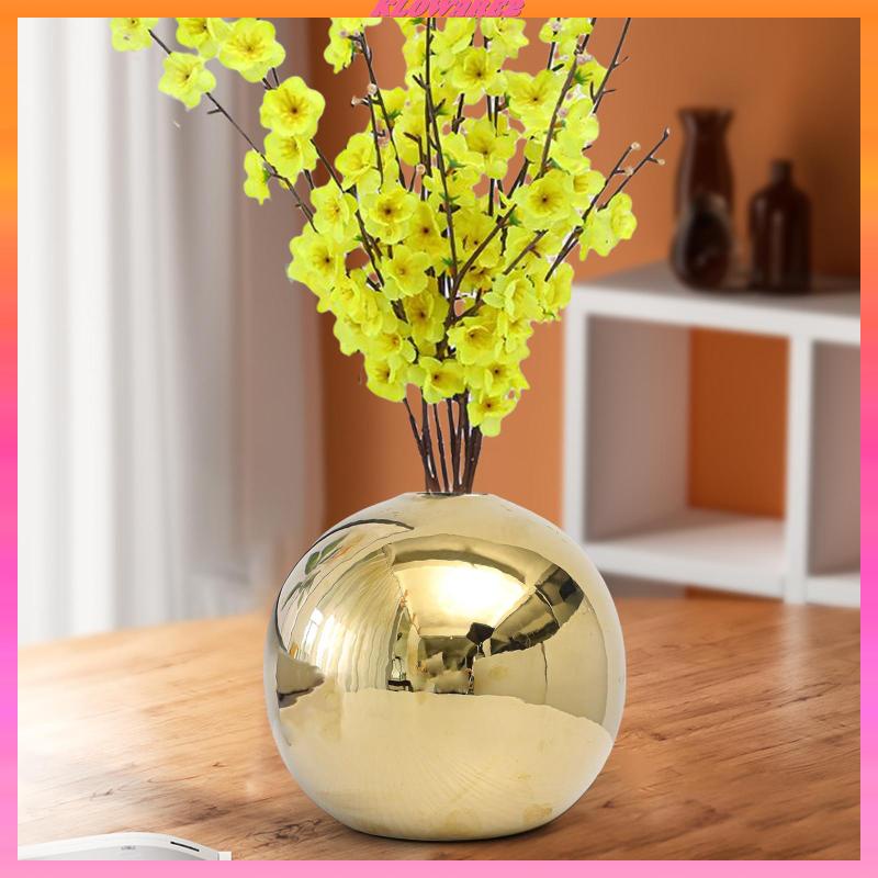 Lọ Hoa Hình Quả Bóng Gốm Mạ Vàng 2 Kloware2 Dùng Trang Trí