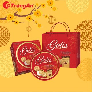 Bánh quy kem hỗn hợp Gotis 378g, hộp thiếc, thơm ngon hảo hạng, thương hiệu Tràng An, hạn sử dụng 18 tháng