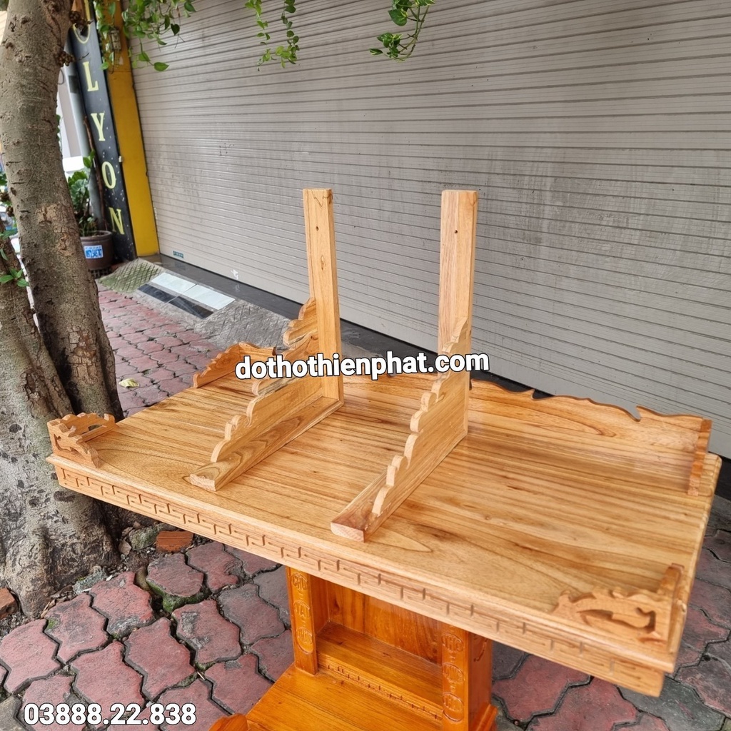 Bàn thờ treo tường gỗ xoan ngang 100cm hàng đẹp nhiều kích thước