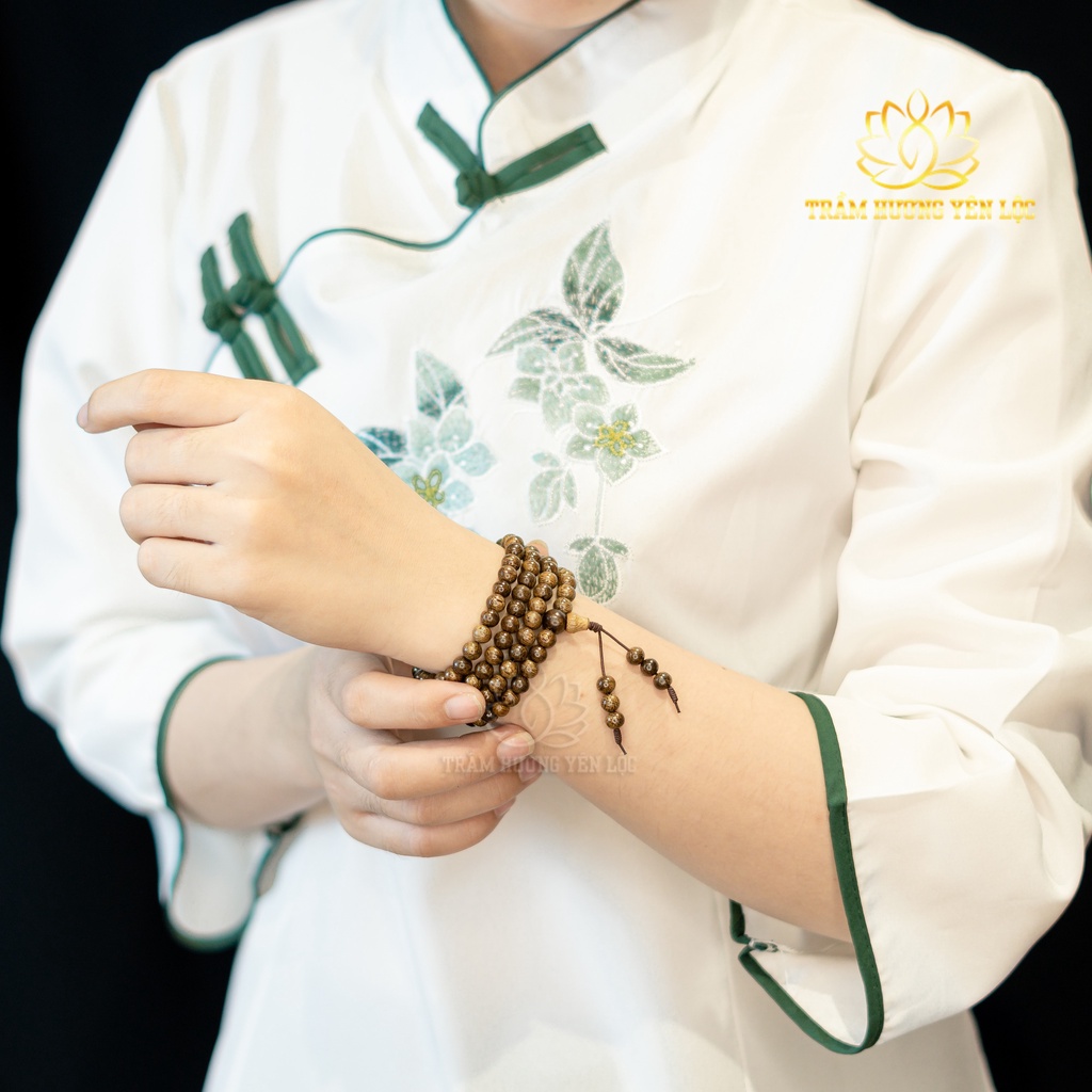 Vòng Tay Trầm Hương 108 Hạt Trầm Hương Yên Lộc Trầm Vườn Quảng Nam THYL01