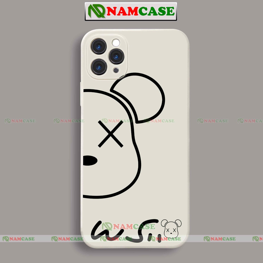 Ốp lưng điện thoại iPhone Kaws cạnh viền vuông silicon dẻo bảo vệ camera ip 6/6s/7/8/X/XS/XR/11/12/13/14 Pro Plus Max