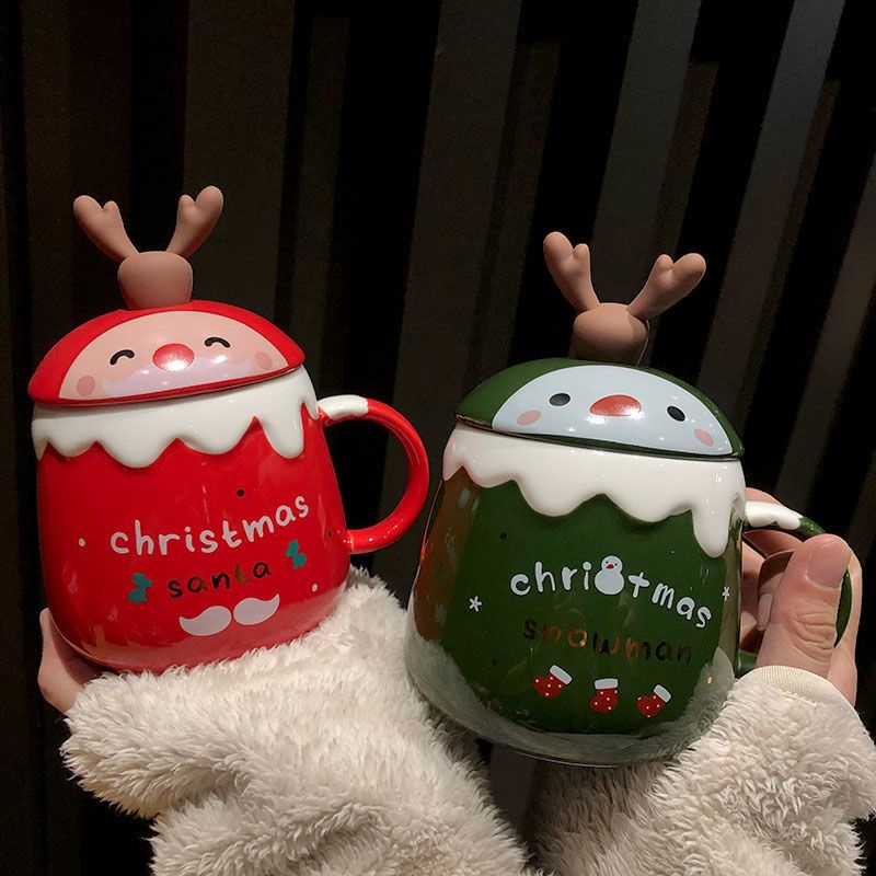 Cốc Sứ Uống Cà Phê In Hình Ông Già Noel Hoạt Hình