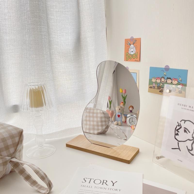 PVN54533 Gương để bàn trang điểm đế gỗ hình đám mây decor xinh xắn