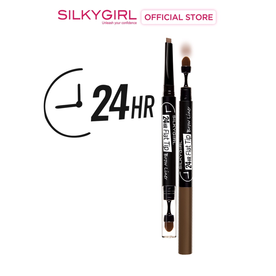 Chì mày hai đầu lâu trôi SILKYGIRL 24hr Flat Tip Brow Liner 0.15g