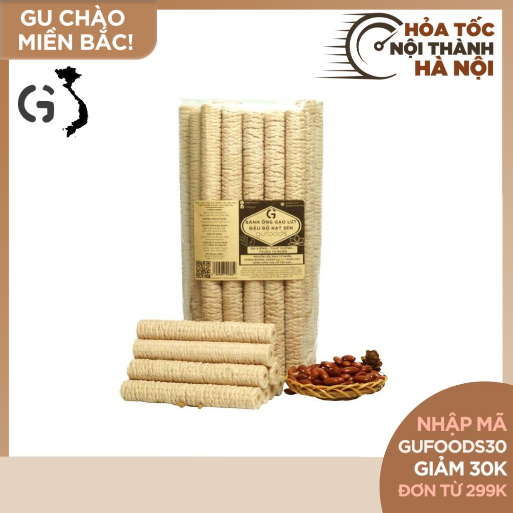 Bánh ống gạo lứt GUfoods (Vị đậu đỏ hạt sen/Vị mè) - Ăn kiêng, Thực dưỡng, Thuần tự nhiên (7g/75g/150g) (bánh kẹo Tết)