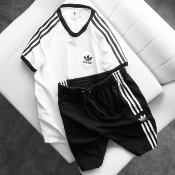 Bộ quần áo thể thao nam thun cao cấp, bộ adidas nam mùa hè cộc tay thun lạnh năng động tracksuit ! ^