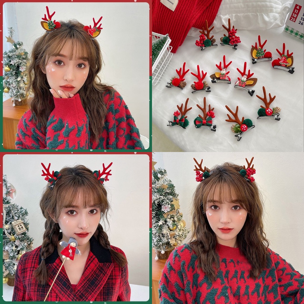 Kẹp Tóc Hình Sừng Tuần Lộc Dễ Thương Cho Bé Gái