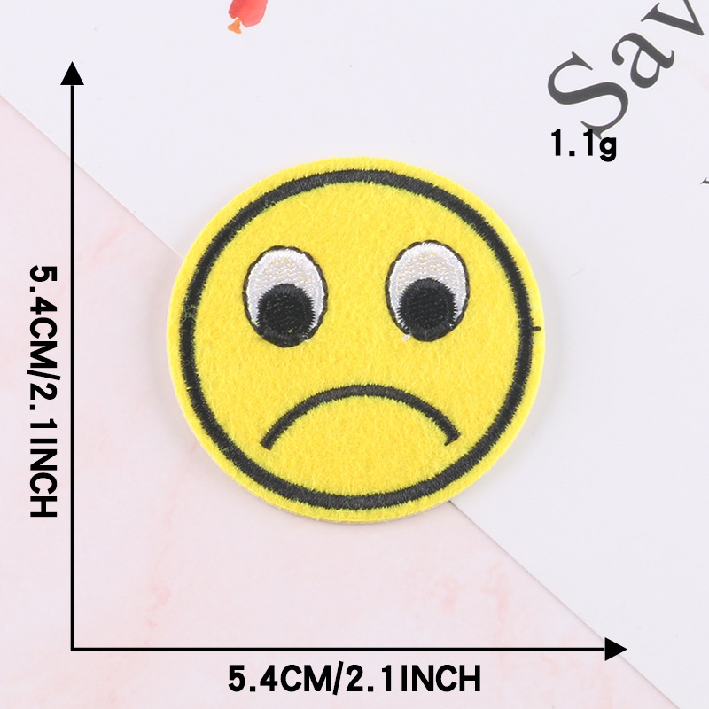 Sticker Ủi Thêu Hình Mặt Cười 5CM