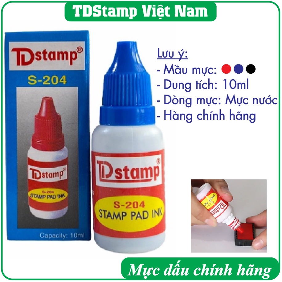 Mực dấu, mực nước dùng cho tất cả các loại dấu thông dụng 10ml (S-204)