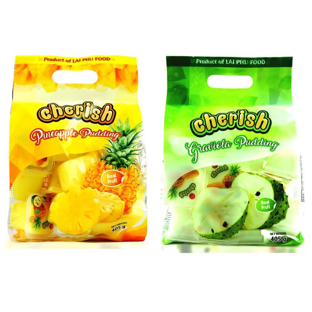 Thạch Pudding Lai Phú Vị Thơm/Xoài/Mãng Cầu Gói 405G - Thạch Cherish Trái Cây Việt Nam