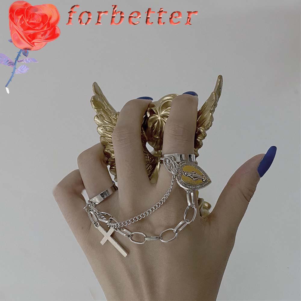 Nhẫn Hở Nhiều Lớp Mặt Hình Trái Tim Phong Cách Vintage Cho Nam