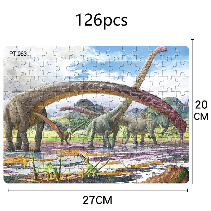 Bộ Đồ Chơi Xếp Hình Khủng Long Bằng Giấy 126 Mảnh Giáo Dục Sớm Dành Cho Bé 3-6 Tuổi