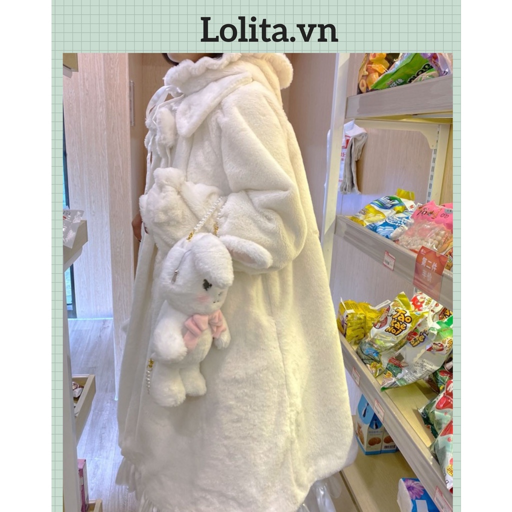 Áo khoác lông lolita dáng dài siêu ấm dành cho mùa đông (Kèm ảnh thật)