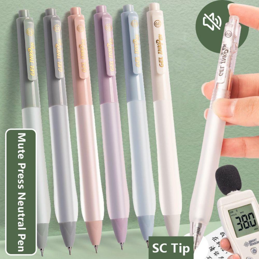 Set 5 Bút Mực Đen Dạng Nhấn Không Gây Tiếng Ồn