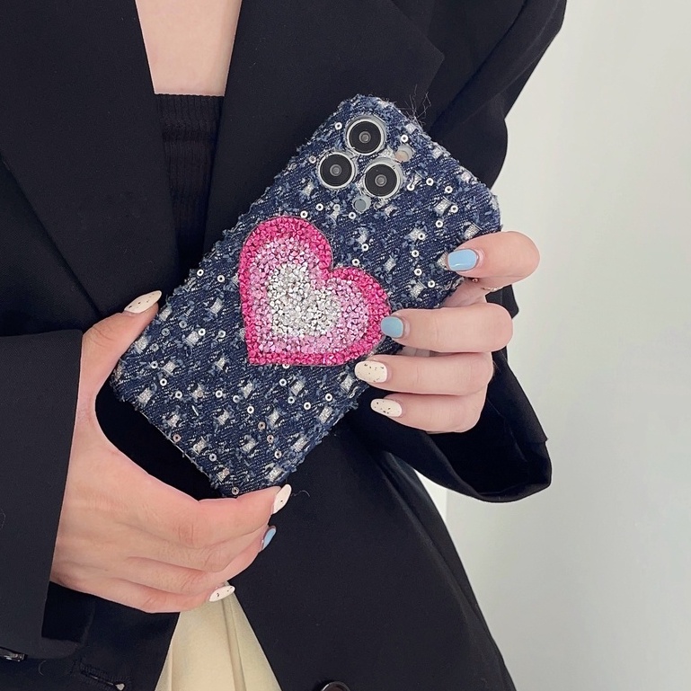 Ốp Điện Thoại Tpu Mềm Chống Rơi Họa Tiết Denim Phong Cách Retro Cho iphone 14 13 12 11 Pro MAX Plus