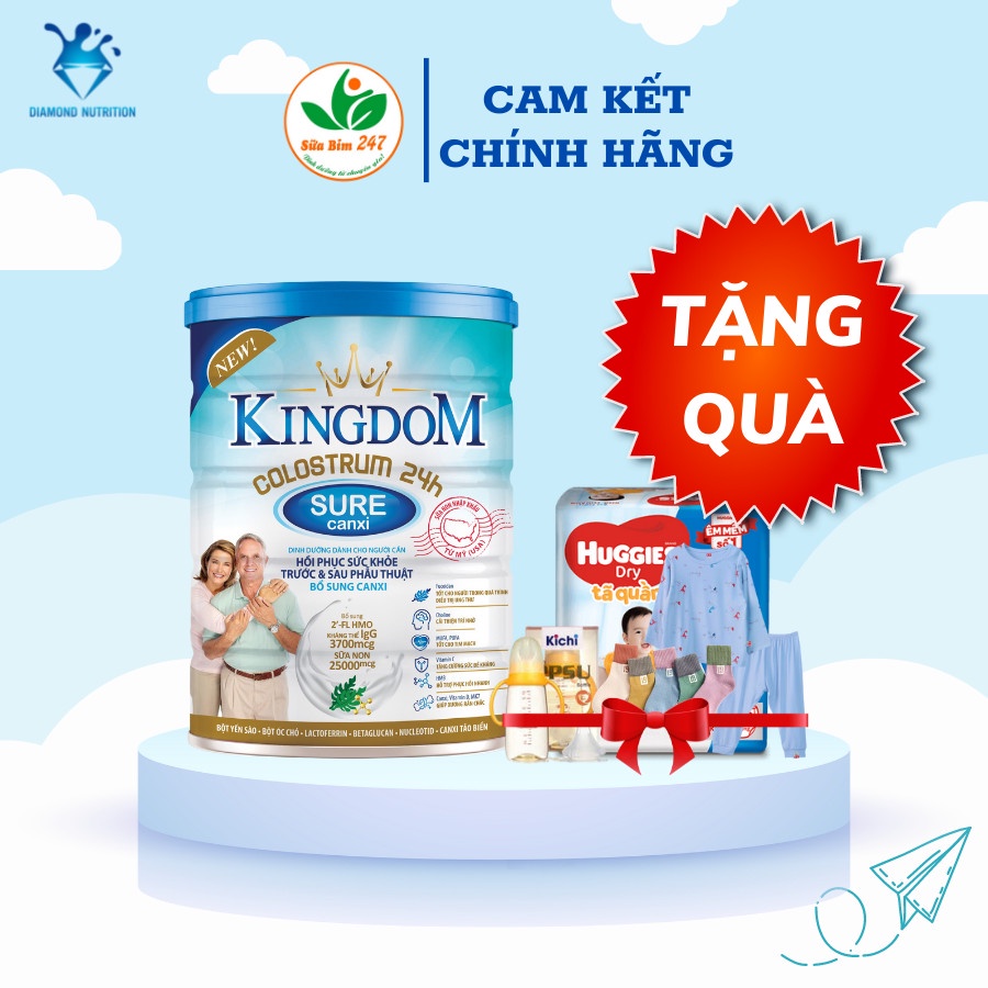 (Mua 1 tặng 2)Sữa Bột Kingdom Colostrum 24h Sure Canxi (900g)
