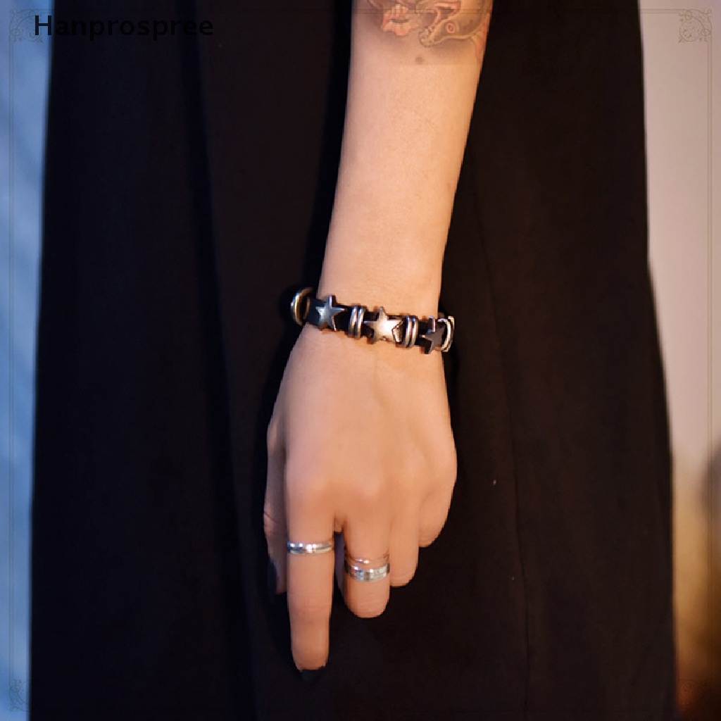 Hanprospree > Vòng Tay Da Giả Đính Đinh Tán Bằng Hợp Kim Có Thể Điều Chỉnh Phong Cách Punk Cổ Điển Cho Nam Và Nữ