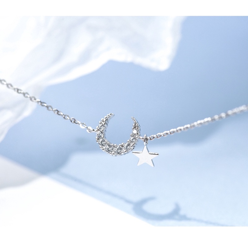 MANYUE Nữ Thời Trang Tinh Tế Vòng Tay Hình Mặt Trăng Và Ngôi Sao Đính Đá Xinh Xắn