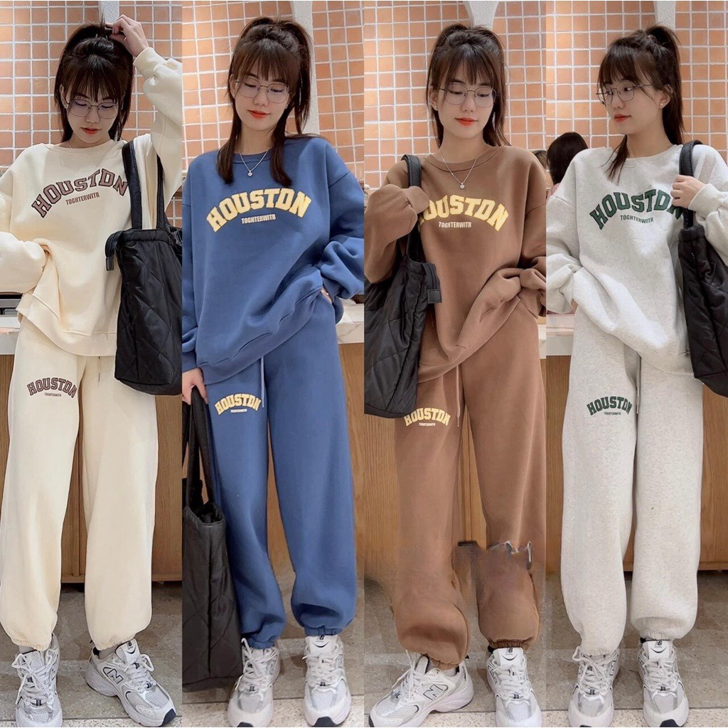 Set Nỉ Nữ HouSTND Chất Nỉ Bông Form Rộng, 3 Màu Cơ Bản SIÊU HOT