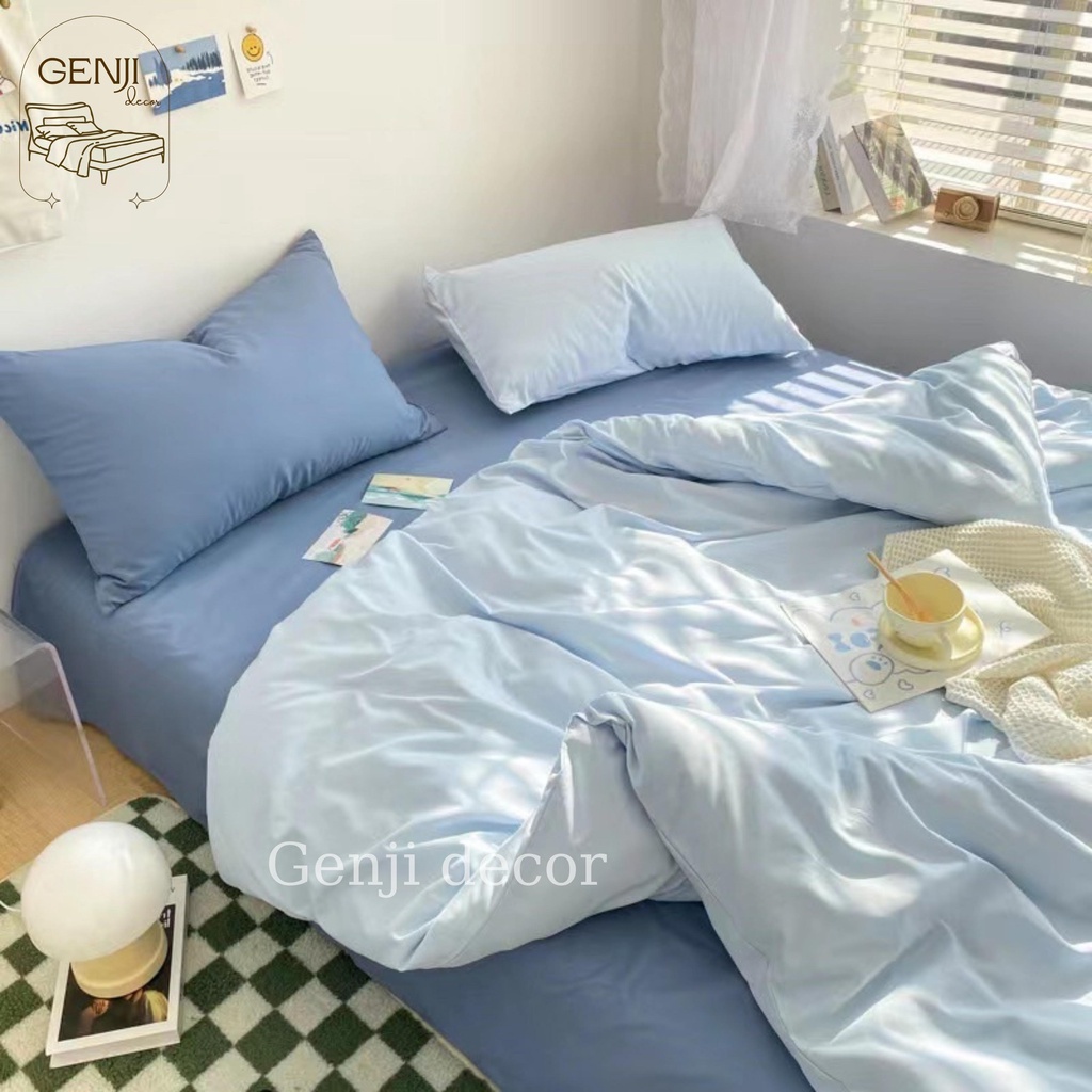 Bộ chăn ga gối cotton poly Genji Decor 01, bộ chăn ga gối 4 món đầy đủ kích thước mẫu mã