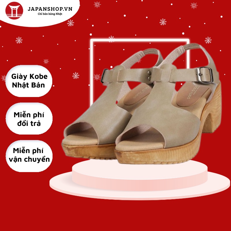 Giày sandal nữ cao gót 7,5cm Partir D'abord 92151 dáng sang mang nhẹ made in Japan