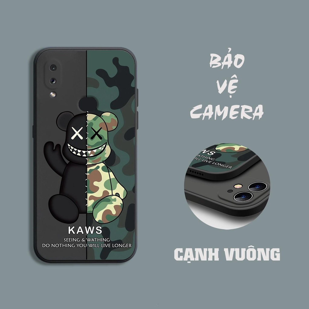 Ốp lưng Samsung A10s / M01s / M20 in hình gấu cool ngầu cạnh viền vuông có bảo vệ camera