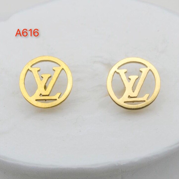 Khuyên Tai LV Bằng Thép Titan Đơn Giản Thanh Lịch Cho Nữ