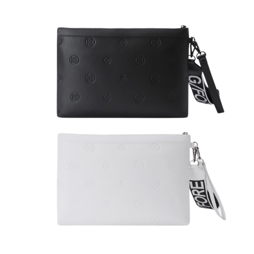 Túi Golf Da GFORE Trắng Đen Dây Cầm Tay - Pouch Bag