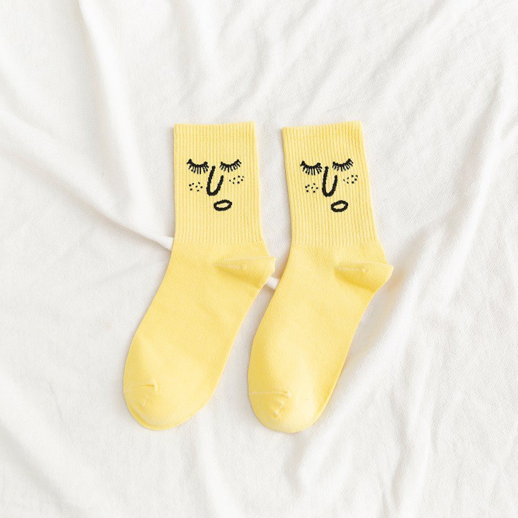 Vớ cotton Mềm In Họa Tiết elmo Vui Nhộn JP5 Cho Nữ