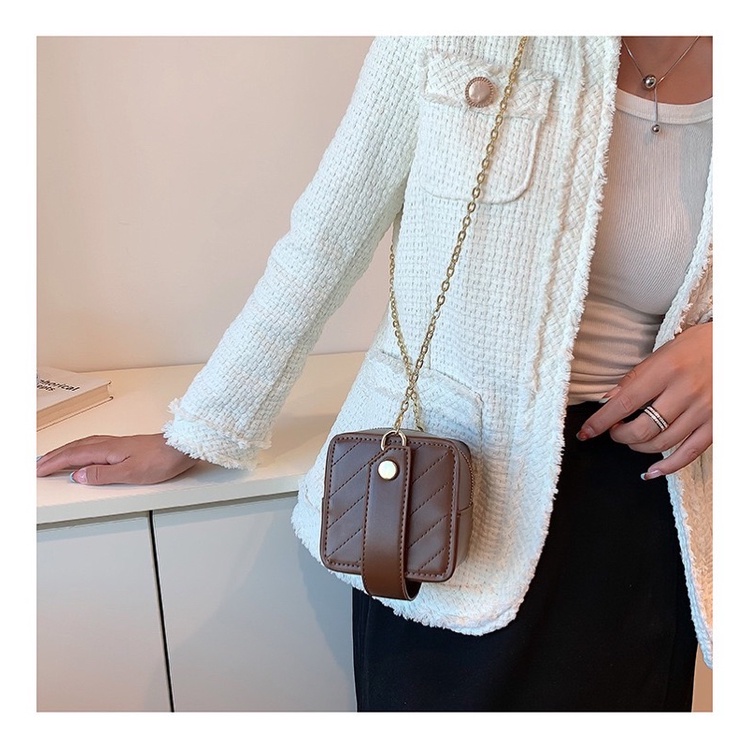 Túi Đeo Chéo Mini Vuông Kèm Quai Xách Da Pu