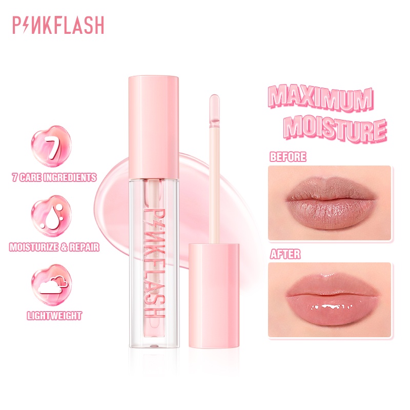 PINKFLASH Dầu Dưỡng Môi Cấp Ẩm Tốt Dầu Dưỡng Môi Đào Tươi Dưỡng Ẩm Môi Giảm Nếp Nhăn Đa Công Dụng 7 Thành Phần Tự Nhiên 30g