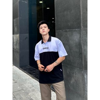 Local Brand Ree - Áo Polo Basic Trắng Phối Đen