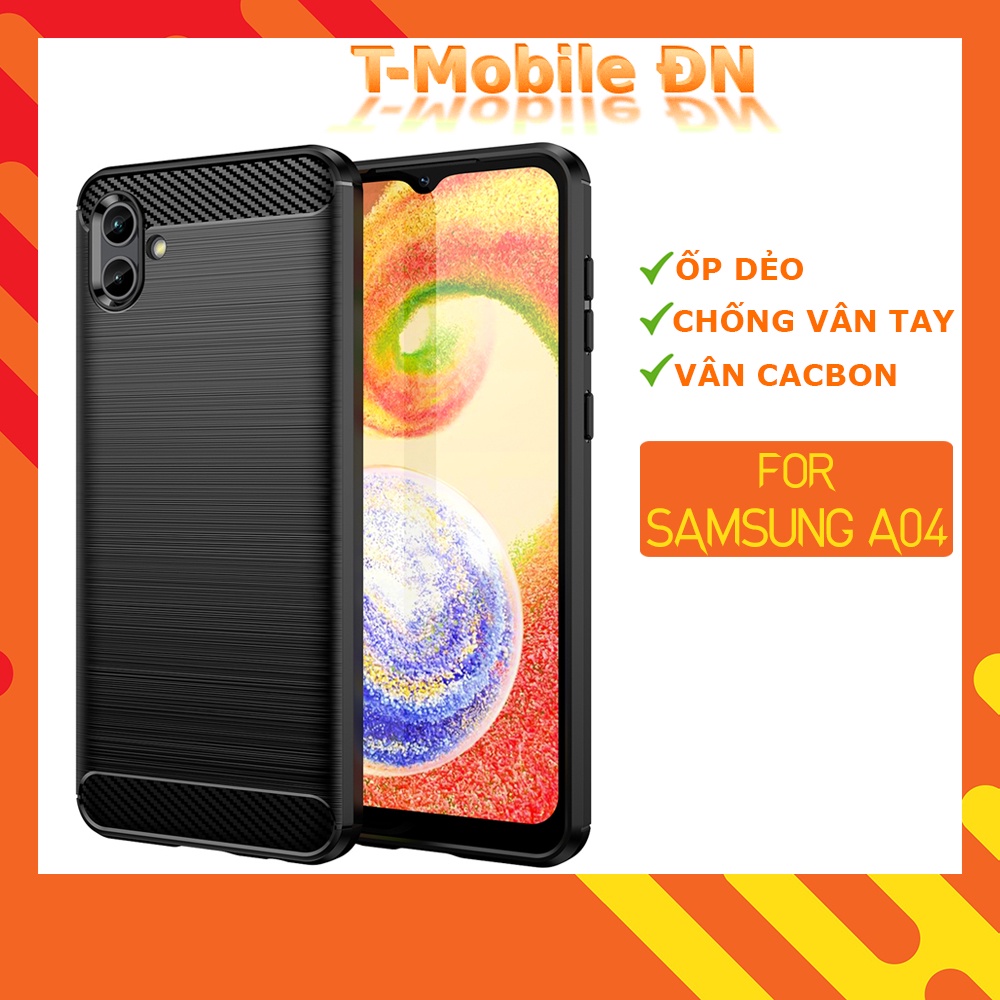 Ốp lưng Samsung A04 ốp silicone mềm Carbone phay xước chống sốc chống vân tay