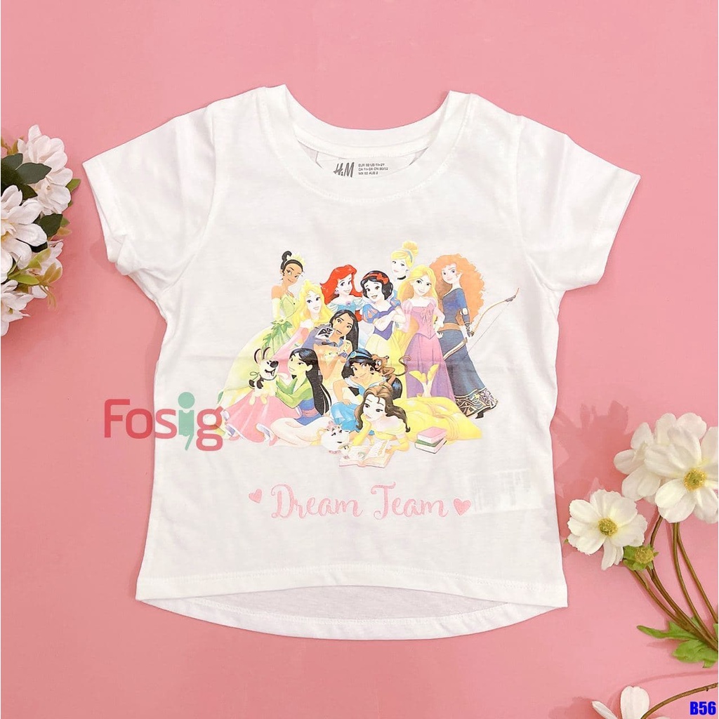 Áo Thun Tay Ngắn Bé Gái - Hồng Công Chúa, Hồng MLP, Navy Công Chúa, Trắng Dream Team