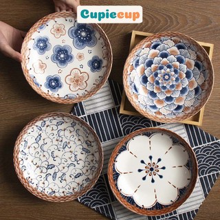 Đĩa Sứ Cao Cấp Họa Tiết Hoa Lá Cổ Điển DIA101