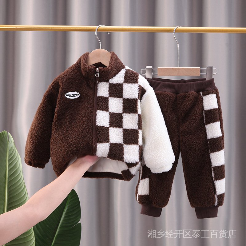 Bộ Đồ Thời Trang Thu Đông Hai Mảnh Dày Dặn Ấm Áp Thêu Chữ Phong Cách Mới Dành Cho Bé Trai 2022 BDMP