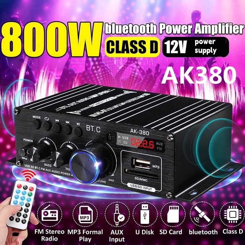AK380 / AK370 Bộ khuếch đại công suất Âm thanh Karaoke Rạp hát tại nhà Khuếch đại 2 kênh Bluetooth C