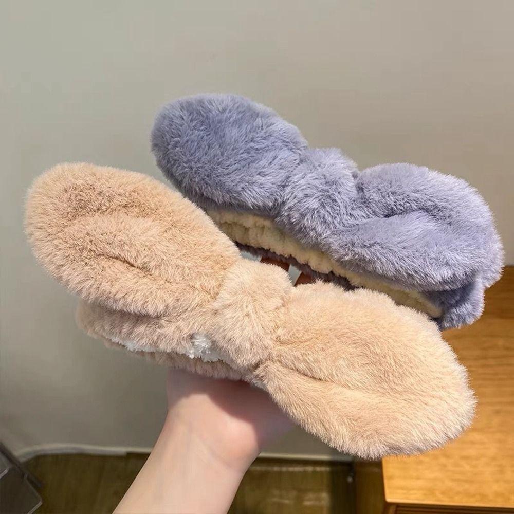 ANEMONE Băng Đô Cài Tóc Trang Điểm Hình Tai Thỏ Hoạt Hình Bằng Vải Bông Không Trượt Thời Trang Sáng Tạo