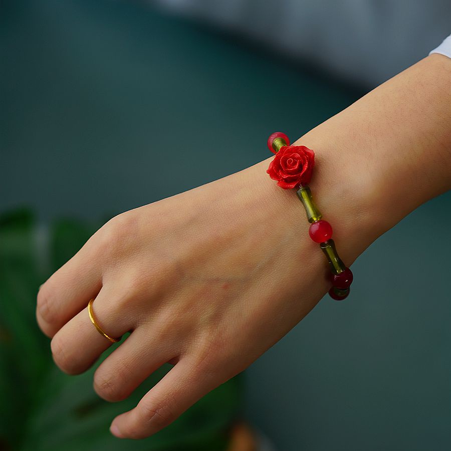 Vòng Tay Chuỗi Hạt Đá Ngọc Bích Nhân Tạo Thời Trang Cho Nữ