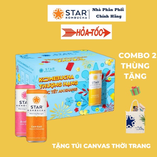 Combo 2 Thùng 12 Lon Trà Star Kombucha Mix Vị All In One (250ml/lon)/ Sản Phẩm Chính Hãng (Date 2024)/ NPP Chính Hãng
