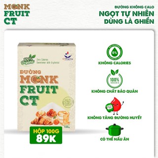Đường ăn kiêng La hán quả Organic Hữu cơ | MonkFruit CT | CT Pharma| 20 gói x 5 gram