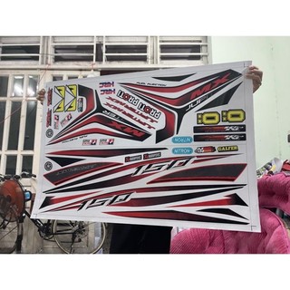 Tem rời Exciter 150 mẫu jupiter mx trắng đỏ